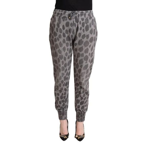 Dolce & Gabbana Gray Leopard Print SweatWomen's Jogger Women's Pants (Pre-Owned)